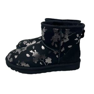 UGG Classic Mini Floral Foil Boots Black Women’s Size 7